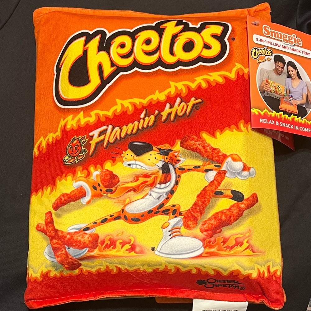 2-in-1 Snuggie Flaming Hot Cheetos Pillow and Snack Tray